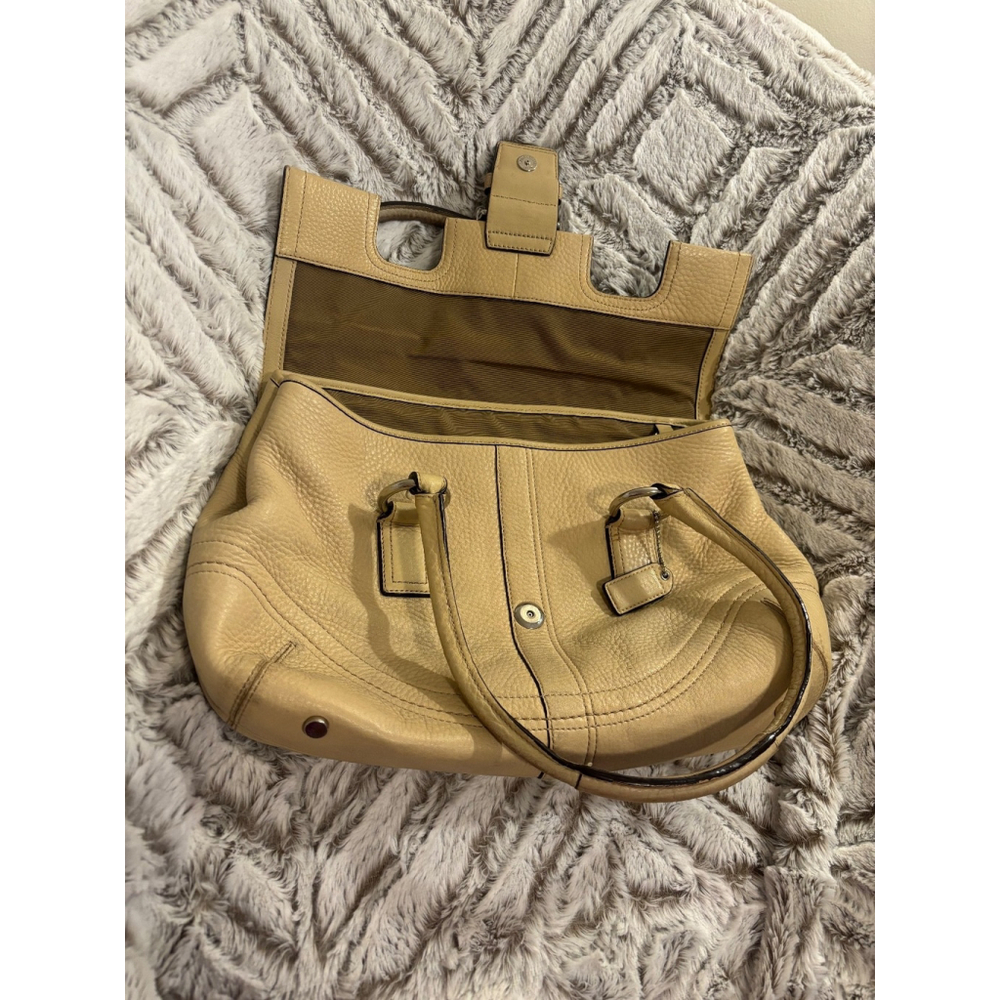 Coach Soho Hamilton Cream Pebbled Cowhide Leather Shoulder Bag SOHO Y2K Satchel - Picture 5 of 10